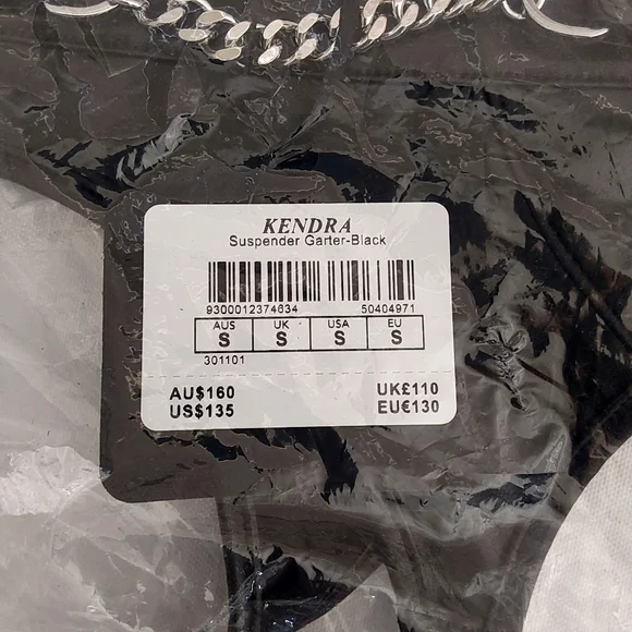 Honey Bridal Kendra black garter belt